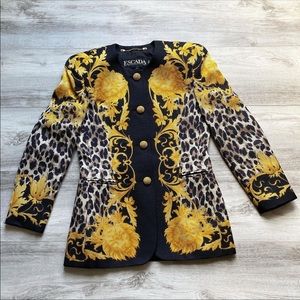 Escada by Margaretha Ley Leopard Print Blazer